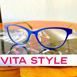 Brand New Kilsgaard Navy Blue Cat Eye Ultra Lightweight Eyeglasses